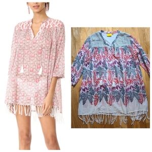 ROBERTA ROLLER RABBIT Women's Multi Floral Sanav Serafina Tunic Cover Up Size XS